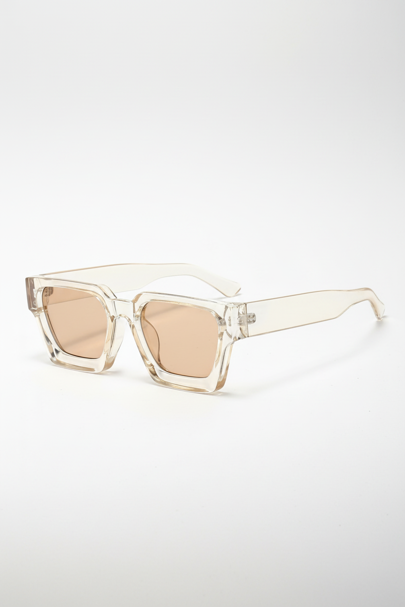 Clear frame sunglasses lighter background