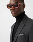 Modèle masculin lunettes bordeaux